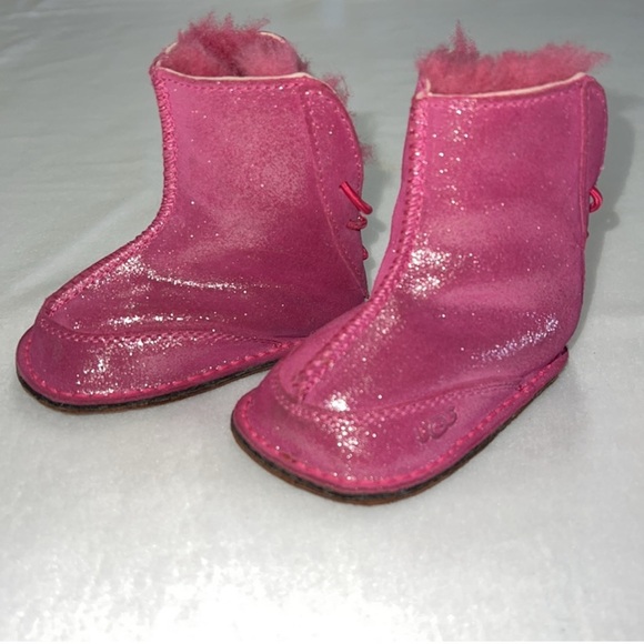 Sparkly Pink Ugg Baby Boots - Picture 3 of 6